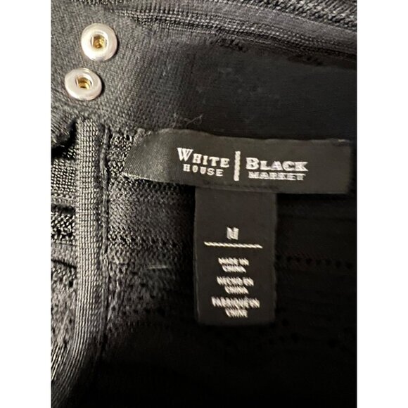 WHBM Top Medium M Washable Stretch Black Textured Sleeveless Washable - Picture 9 of 9